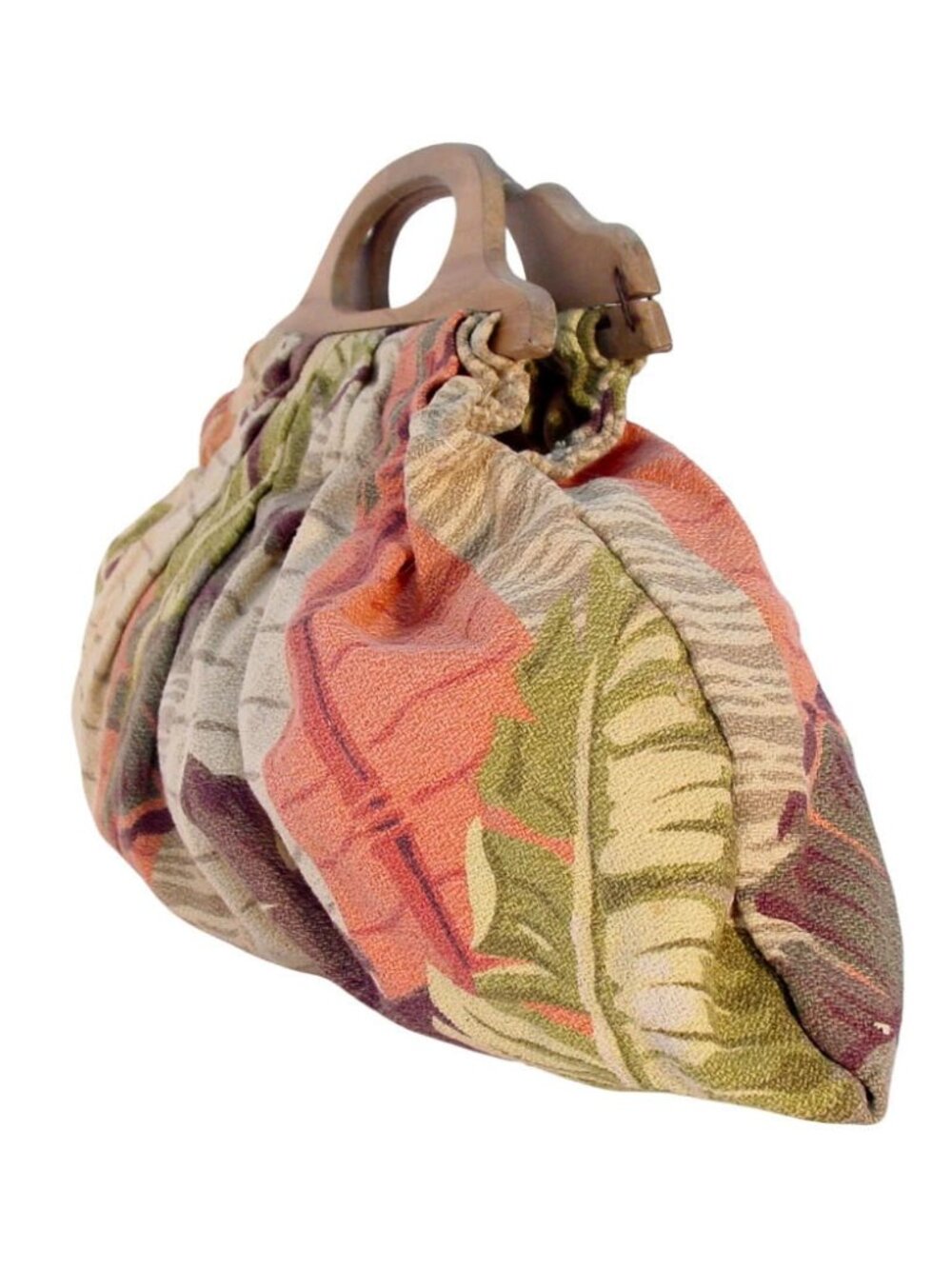 SAISON HAPPILY MARRIED FABRIC Vintage Handmade 40's/50's Barkcloth Satchel Bag - Picture 3 of 12